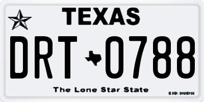 TX license plate DRT0788
