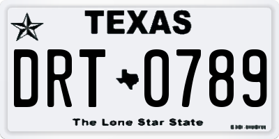 TX license plate DRT0789