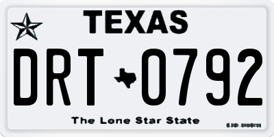 TX license plate DRT0792