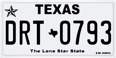 TX license plate DRT0793