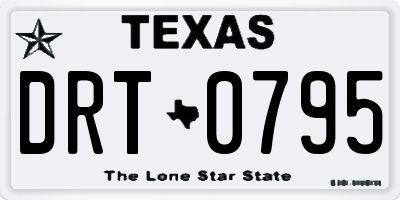 TX license plate DRT0795
