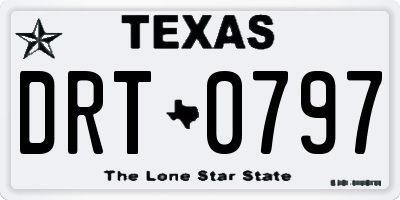 TX license plate DRT0797