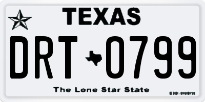 TX license plate DRT0799