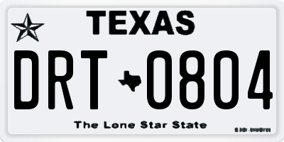 TX license plate DRT0804