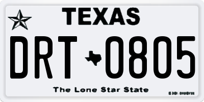 TX license plate DRT0805