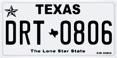 TX license plate DRT0806