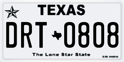 TX license plate DRT0808