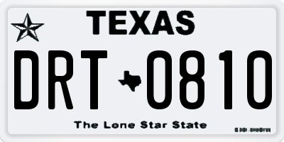 TX license plate DRT0810