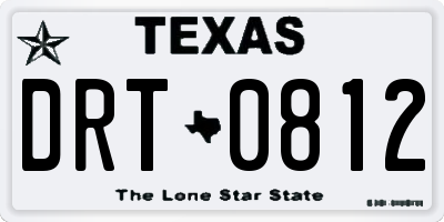 TX license plate DRT0812