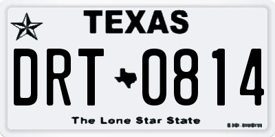 TX license plate DRT0814