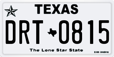 TX license plate DRT0815