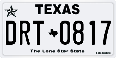 TX license plate DRT0817