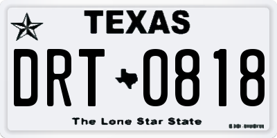 TX license plate DRT0818