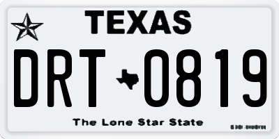 TX license plate DRT0819