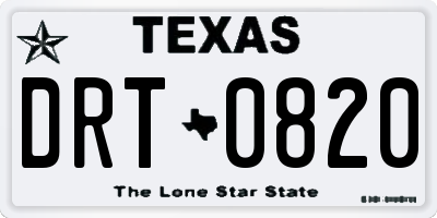 TX license plate DRT0820