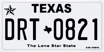 TX license plate DRT0821