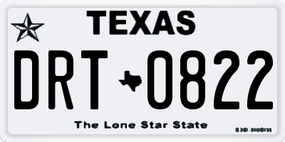 TX license plate DRT0822