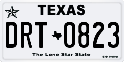 TX license plate DRT0823