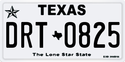 TX license plate DRT0825