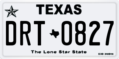 TX license plate DRT0827