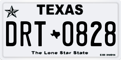 TX license plate DRT0828