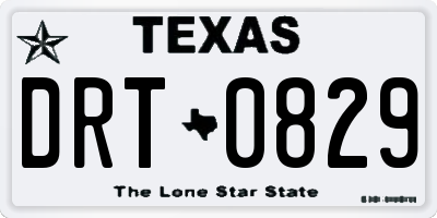 TX license plate DRT0829