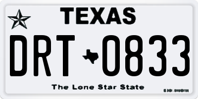 TX license plate DRT0833