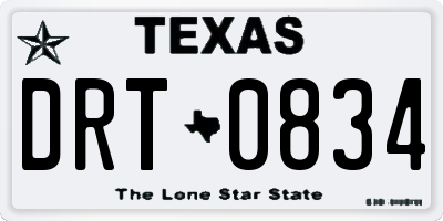 TX license plate DRT0834