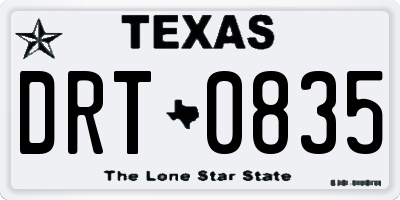 TX license plate DRT0835