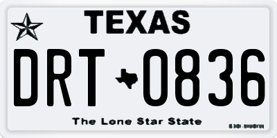 TX license plate DRT0836