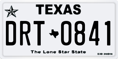 TX license plate DRT0841