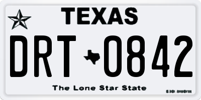 TX license plate DRT0842