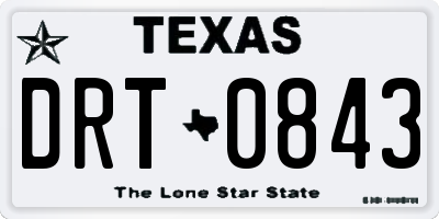 TX license plate DRT0843