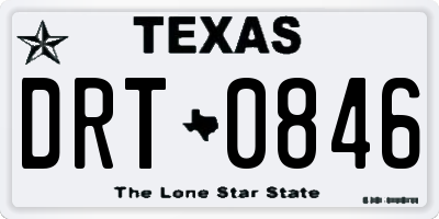 TX license plate DRT0846