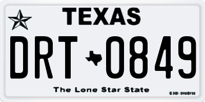 TX license plate DRT0849