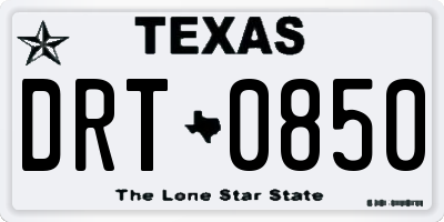 TX license plate DRT0850