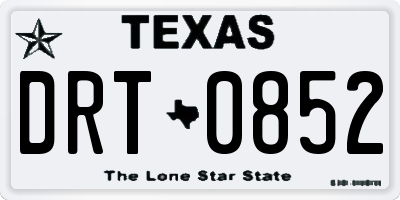 TX license plate DRT0852