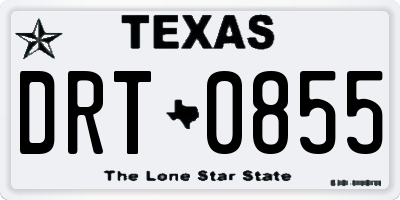 TX license plate DRT0855