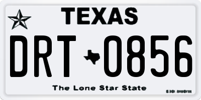 TX license plate DRT0856