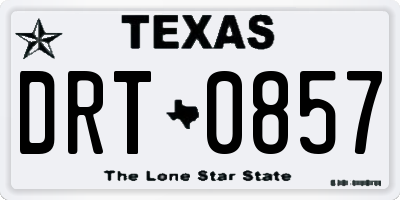 TX license plate DRT0857