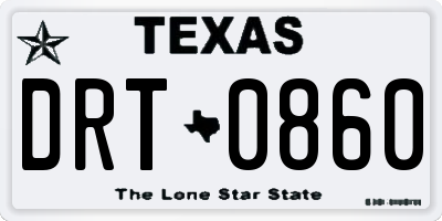 TX license plate DRT0860