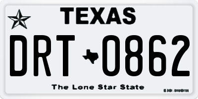 TX license plate DRT0862