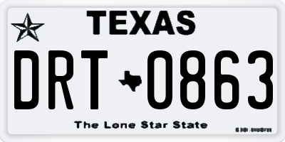 TX license plate DRT0863