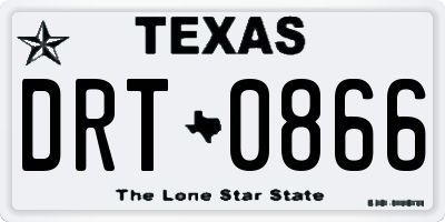 TX license plate DRT0866