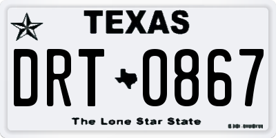 TX license plate DRT0867