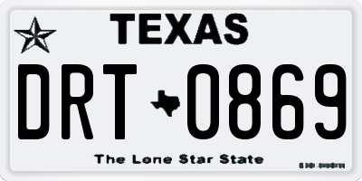 TX license plate DRT0869