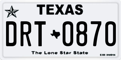 TX license plate DRT0870