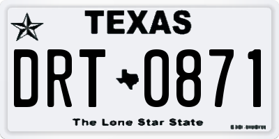 TX license plate DRT0871