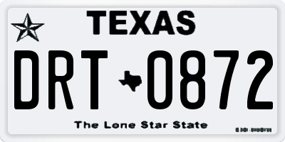 TX license plate DRT0872