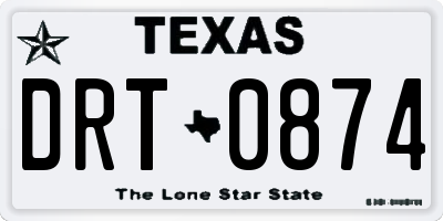 TX license plate DRT0874